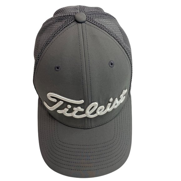 Titleist Footjoy Pro V1 Snapback Hat Gray Mesh Embroidered Golf Dad Cap - Picture 7 of 9